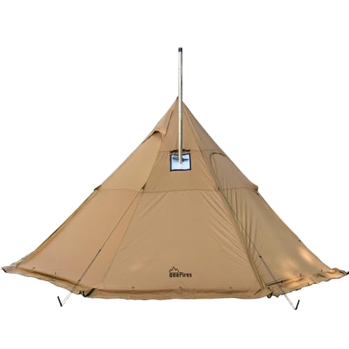 Carpa grande tipo tipi con salida para estufa para camping de 4-8 personas