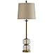 Stylecraft Home Collection L43034DS Midfield - One Light Table Lamp, Clear/Gold Finish with Beige Fabric Shade