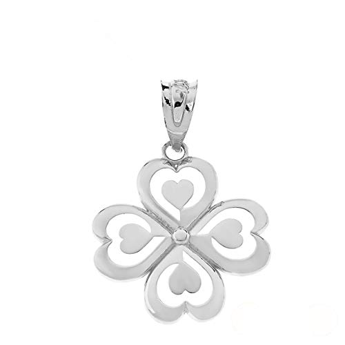 Certified 10k Gold Irish Lucky Charm Four Leaf Heart Clover Pendant