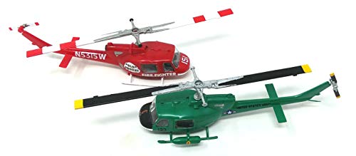 Huey Chopper 2 Pack Snap Forest Fire Rescue and Vietnam Gunship Helicopter Model Kit Atlantis - Thumbnail 2
