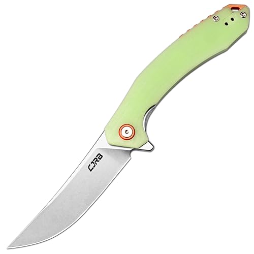 Image of CJRB Gobi G10 Glow in the Dark Handle Folding Pocket Knife, 3.5'' AR-RPM9 Steel Blade Manual EDC Knife with Liner Lock for Outdoor Camping Hiking Fishing(J1906-GD)