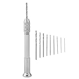 11Pcs Hand Twist Drill Set，with 1 Hand Drill and 10 Drill Bits，0.5mm to 2.0mm Twist Drill...