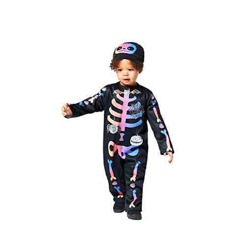 amscan 9914783 - Disfraz de esqueleto degradado para Halloween, para niños y niñas (3-6 meses)