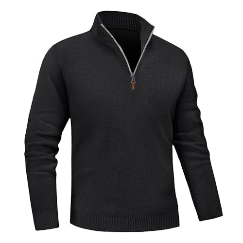 MAGNIVIT Men's Sweater Quarter Zip Pullover Fall Winter Spring Polo Sweatshirts