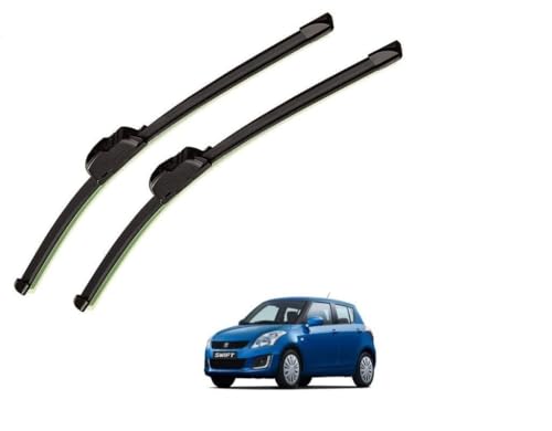Image of Audio WHeels Perfect Fitting Frameless Windshield 100% Scratch Proof Cleaning Water Repellant Silicon Car Wiper Blades For Equipment Replacement, Set of 2 (D-21 inch & P-19 inch)