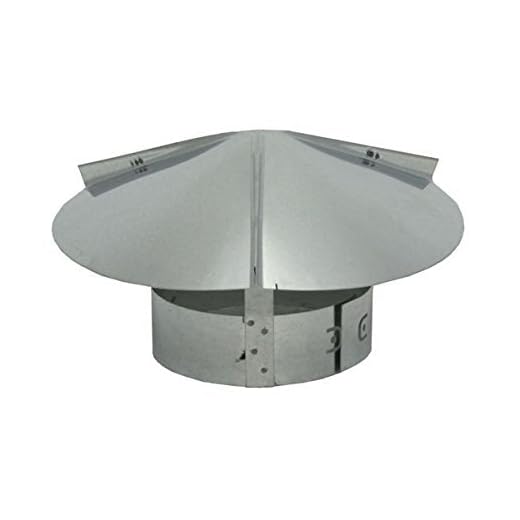 Chimney Flue Cone Top Rain Cap with Screen - Galvanized 6 inch
