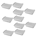 Cabilock 20 Piezas Caja De Lata De Barbacoa Bandejas Calentadoras Para Alimentos Sartén Para Barbacoa Bandejas De Goteo Del Congelador Bandeja Para Muffins Silver Papel De Aluminio