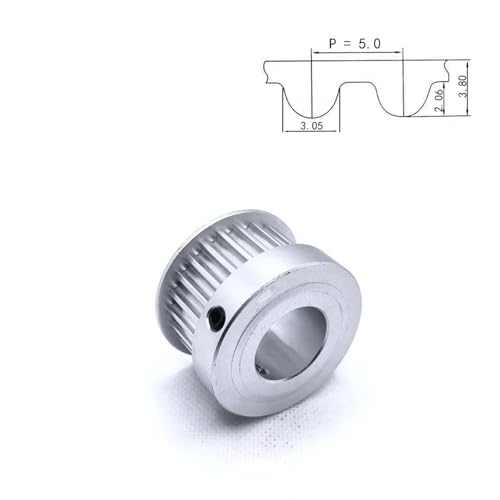 Correa de polea HTD5M de 24 dientes con ancho de 20mm y diámetro de 24mm tipo K 3