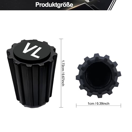 GODESON Ventilkappen Auto, Fahrrad, Radmerkerset, ABS Kunststoff-Reifen mit Dichtung Accessoires (8 Stück)