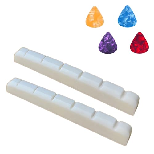 42mm Electric Guitar Bone Nuts for 6 String, Pre-Slotted Flat Bottom &ndash;Compatible with Strat/Tele...