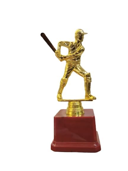 Royal Trophy Golden Metallic Fibre Cricket Batsman Award, (Large)-image-25