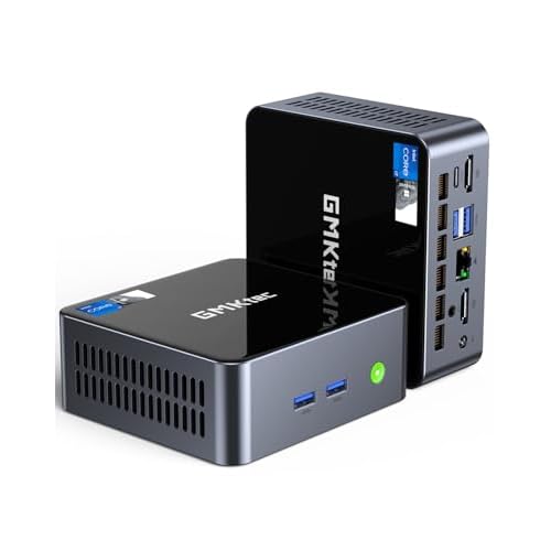 GMKtec Mini PC Windows 11 Pro Intel Core i7-1195G7 (Turbo 5.0 GHz) 32GB DDR4 1TB SSD Desktop Mini Computers WiFi 6, BT 5.2/ DP, HDMI/RJ45 2.5G/USB4.0