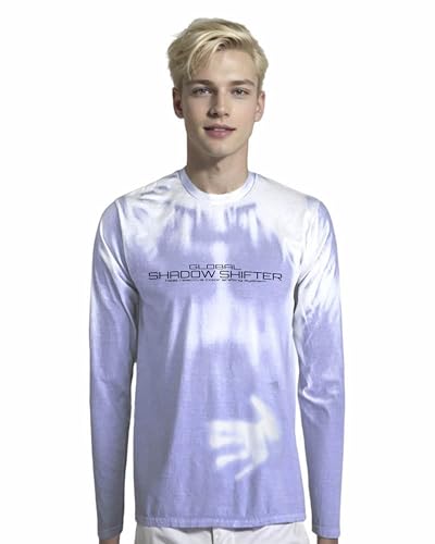 Shadow Shifter Adult Unisex Color Changing Long Sleeve T-Shirt Heat Reactive Like 90s Hypercolor (XX-Large, Blue to White)
