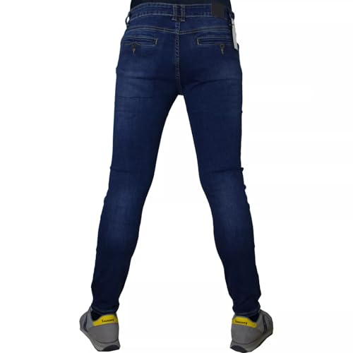 N+1 Jeans Uomo Slim Fit Elasticizzati 5 Tasche Slavati Taschino 46 48 50 52 54 56 - immagine 4