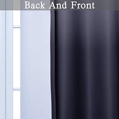 Image of SimpleHome Ombre Gradient Black White to Gray Curtains for Bedroom, 52Wx96L | Room Darkening Curtains,Light Blocking Thermal Insulated Grommet Window Curtains for Living Room,2 Panels,96 Inches Length