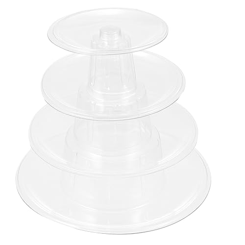 STOBAZA Macaron Display Stand Cake Serving Tray Desktop Stand Cupcake Rack Appetizer Container Cupcake Display Riser Pallets Donut Tier Stand Round Cake Carrier Dessert Transparent Plastic