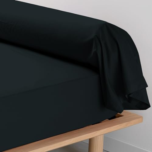 Pizuna Coton Peigné Traversin 45x145 cm 2 Pièces Noire, 100% Coton Longue Tige 400 Fils Armure Satin (Taie d'oreiller d'hôtel Douce Noire)