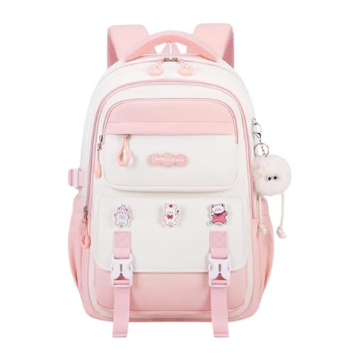 Fashion Backpack,Scratch Resistant,Large Capacity and Multi-Compartment Bookbag,Suitable for Travel and Camp (pink)