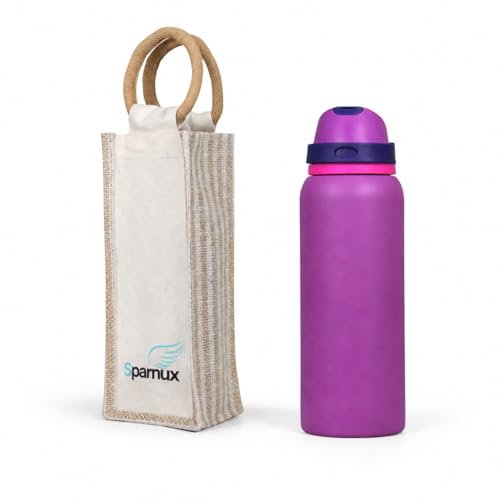 Image of FreeSip Flip-Top Water Bottle for Kids & Adults, Leakproof One-Hand Open Lid, BPA-Free, Easy Carry for School, Office, Sports & Travel (Purple 33 OZ, 1000 ml)