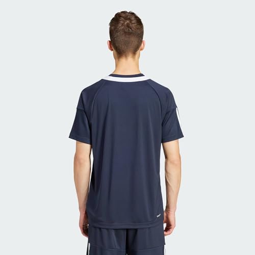 Image of adidas Men's Polyester Striped Regular Fit T-Shirt