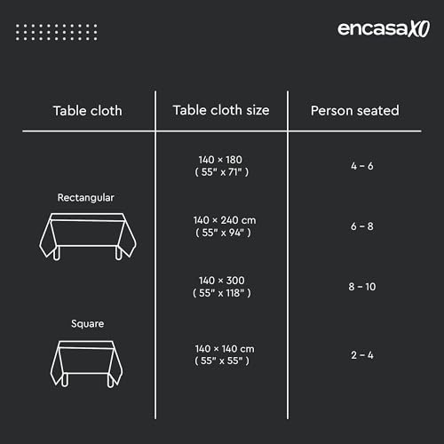 Image of Encasa XO Dining Table Cover 4 Seater, Water Repellent Table Cover