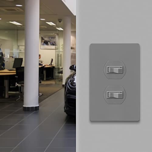 Image of ENERLITES SI8821-GY Duplex Outlet Receptacle Cover, Screwless Wall Plate, Standard Size, 1-Gang 4.68 inch x 2.93 inch, Unbreakable Polycarbonate Thermoplastic, UL Listed, SI8821-GY-10PCS, Gray, 10 Pack