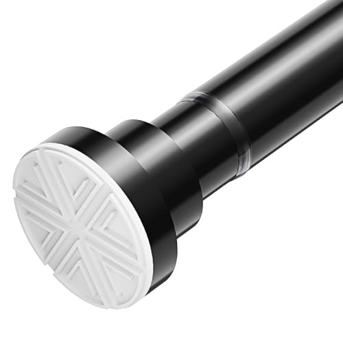 Black Shower Curtain Rod 25~97 Inches Adjustable Stainless Steel Shower Curtain Rods Spring Tension Shower Rods for Bathroom, Non Slip, No Drilling, Easy Install
