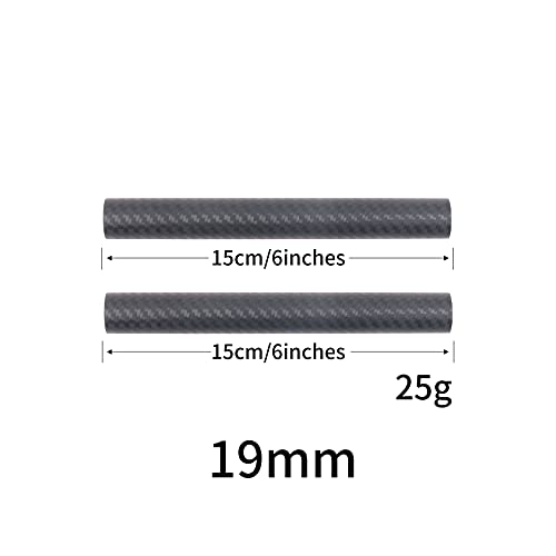 Image of FocusFoto 19mm Carbon Fiber Rods 15cm /6inch Length for 19mm Rod Rail Support System DSLR Camera Rig (Pack of 2)