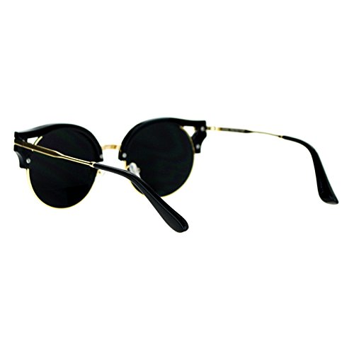 PASTL Womens Fashion Sunglasses Wing Topped Round Circle Frame Mirror Lens4