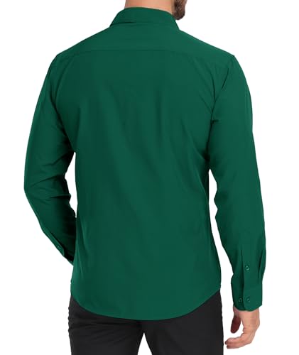 ZITY Men's Dress Shirts Solid Long Sleeve Business Casual Button Down Shirts2