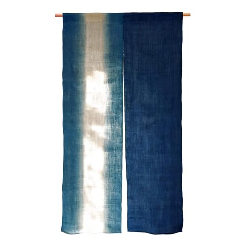 Hand-Dyed Shibori Japanese Door Curtain (Indigo)