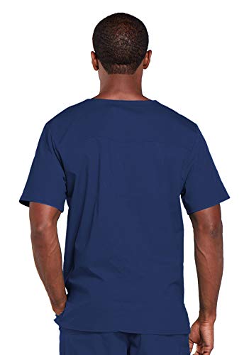 Image of Cherokee Scrubs for Men & Women V-Neck Scrub Top with 4 Pockets, Cotton Blend Soft Stretchy Easy Care Nursing Uniform - 4725