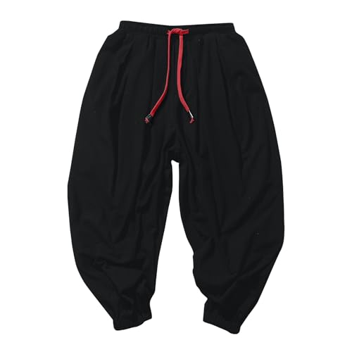 DuDubaby Cargo Pants for Men Baggy Harem Pant Hippie Beach Yoga Casual Drop Crotch Trouser2