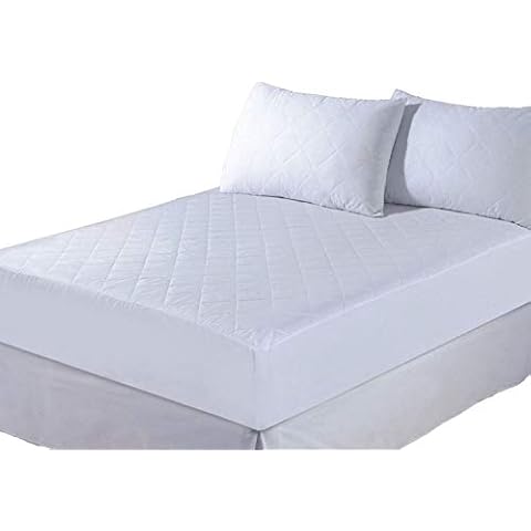 Papa Jones Ltd QUALITY 4FT 6" Double FITTED QUILTED MATTRESS PROTECTOR WHITE BED COVER Cover