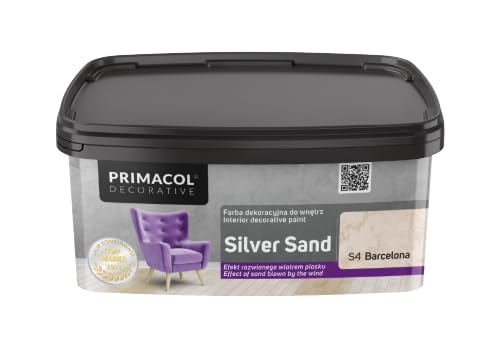 TRANS - PAL Primacol Silver Sand Textured Interior Feature Wall Paint, 1L, Decorative. Decobase of your Choice (S4 BARCELONA)