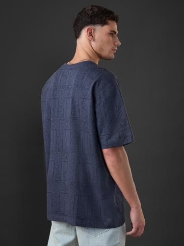 Image of The Souled Store Avatar: Air Fire Water Earth Bender Men and Boys Short Sleeves Round Neck Applique Pathed Woven Badge Casual Streetwear Cotton Oversized T-Shirt