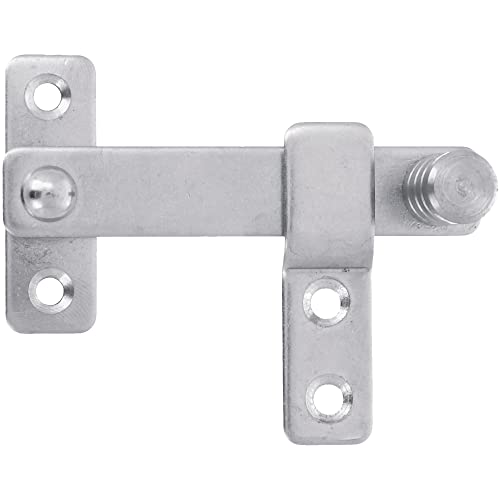 Amig - Aldabilla per persiana - 80 x 46 mm - Gancio per porte, finestre e persiane - Serratura interna ed esterna - Acciaio inossidabile 18/8 argento lucido