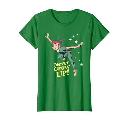 Peter Pan Never Grow Up! T-Shirt, Femme, Vert Kelly, S