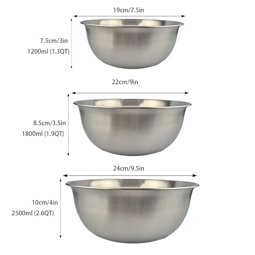Set de 3 tazones de acero inoxidable para mezclar miniatura 2