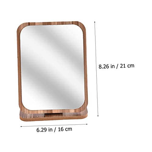 Espejo de maquillaje giratorio de escritorio minkissy miniatura 4