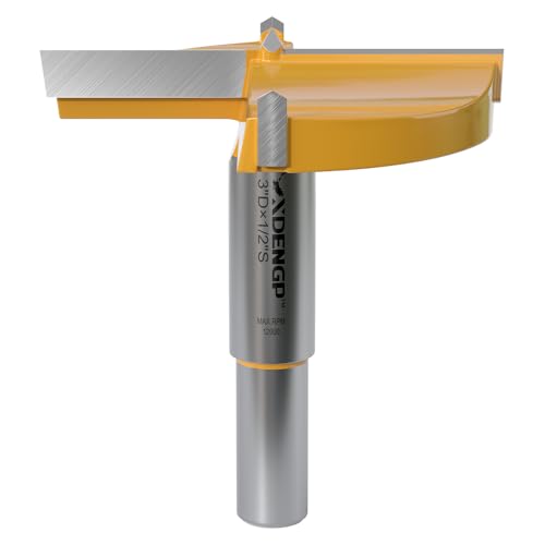 Image of Forstner Bit 1 /2 inch Shank, 3 inch Cutting Diameter, Forstner Drill Bit for Woodworking, Drilling Hole Saw Set, Auger Opener, Hinge Hole Cutter for Plastic, Plywood Products