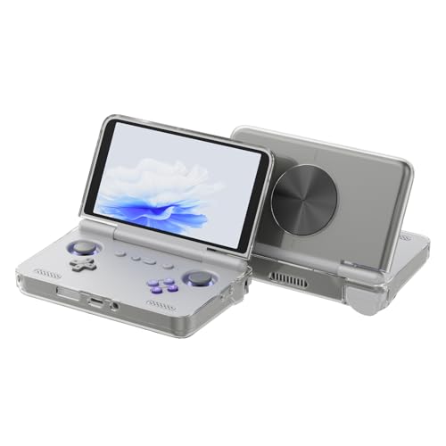 for Retroid Pocket Flip 2 Retro Game Console Protective Case,Clear TPU Cover Compatible with Retroid Pocket Flip 2,Shockproof Drop-Proof Game Console Case Cover (Clear Gray)