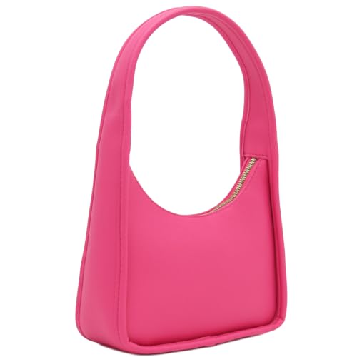 Image of Small Minimalist Shoulder Bag for Women, Faux Leather Underarm Purse, Chic Top Handle Handbag for Everyday