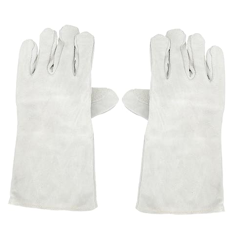 BESTonZON Electrician Gloves Heat Resistant Sturdy Leather Safety Mittens for Welding