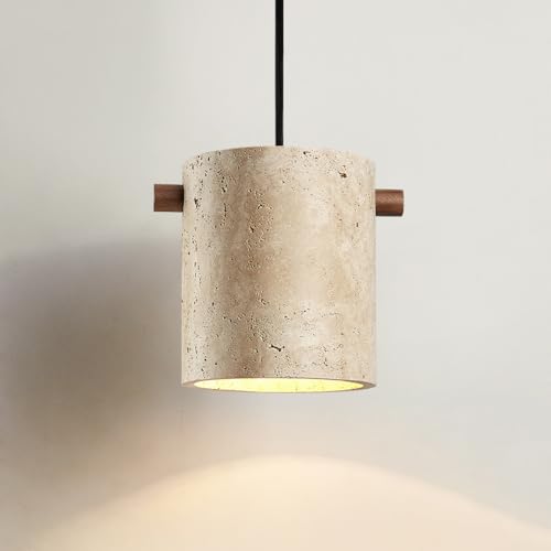 Lámpara de mármol natural y madera noble para techos elegantes de diseño mid-century