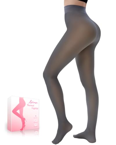 Image of HONGTEYA Fleece Lined Tights Women Winter Thermal Leggings Fake Translucent