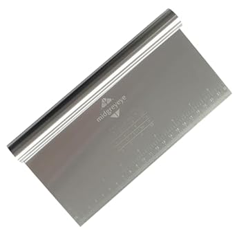 Midgreyeye Grandi Taglia Impasto Con Scala Graduata In Acciaio Inox, Raschietto Per Pasta,tarocco Per Impasti Multiuso,Spatola/tagliapasta Per Torte, Pizza, Torte, Utensili Da Forno (22 * 12,5cm)