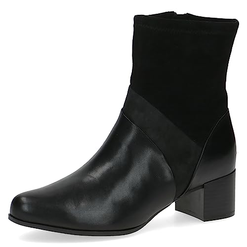 CAPRICE Damen Stiefeletten mit Absatz mit Reißverschluss Elegant, Schwarz (Black Comb), 39 EU