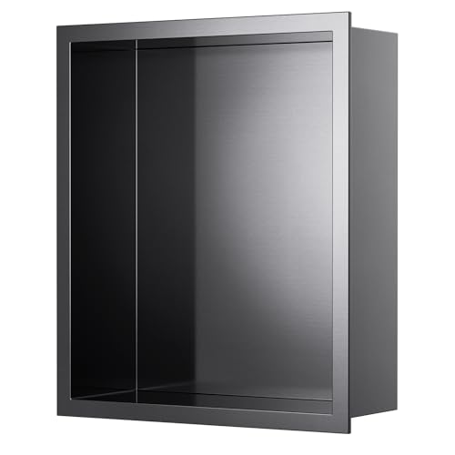 KEOKBON 25x30 x10 cm Nano-Graphite Wandnische Dusche Edelstahl Einzelregal...