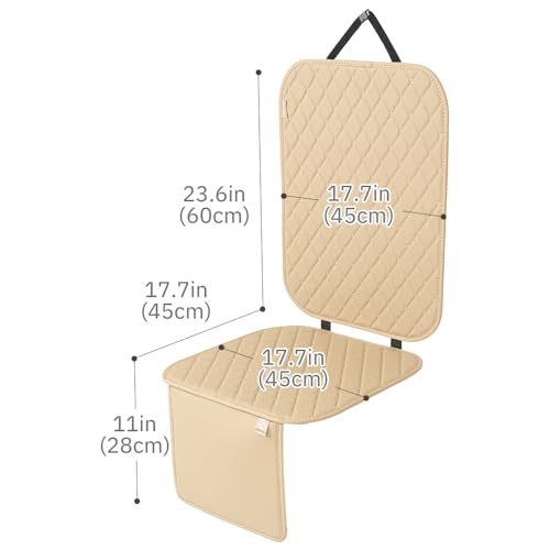 Image of MomnLittle Car Seat Cover 2 Pack Waterproof Non-Slip Car Seat Protector Mat for Child Safety Car Seat (2 Pack Beige)